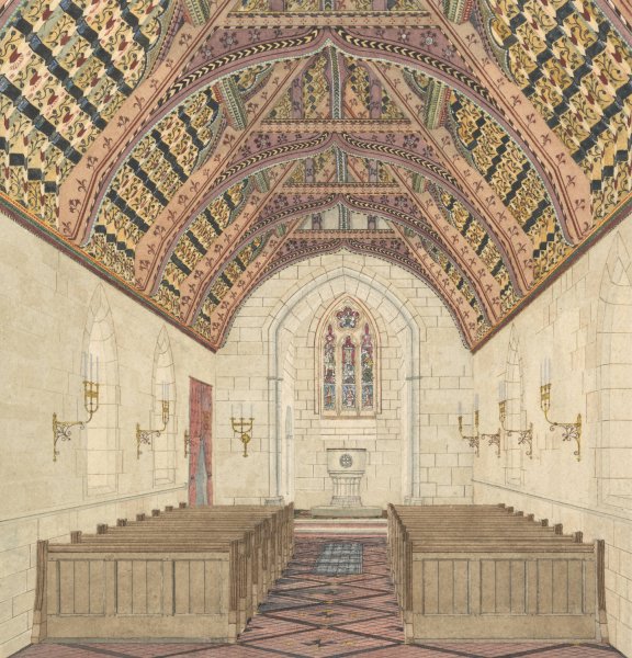Perspective for a Church Interior by George Edmund Street - Hand-Painted Oil Painting Reproduction