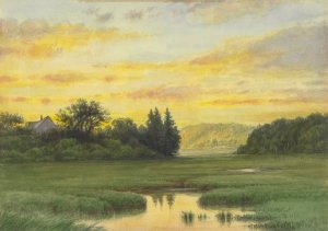 West Rock Seen from West River by George Edward Candee Oil Painting