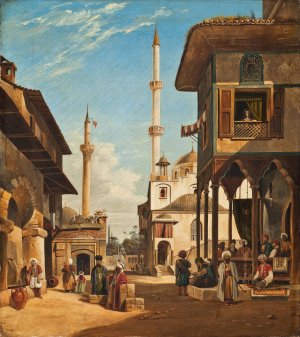A Street In Smyrna by George Edwards Hering Oil Painting