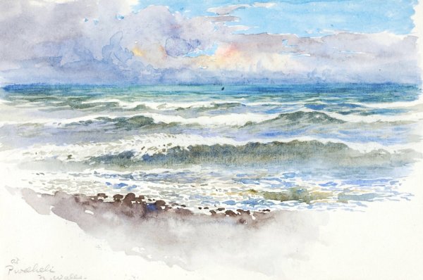 At Pwllheli, N. Wales  by George Elbert Burr - Hand-Painted Oil Painting Reproduction