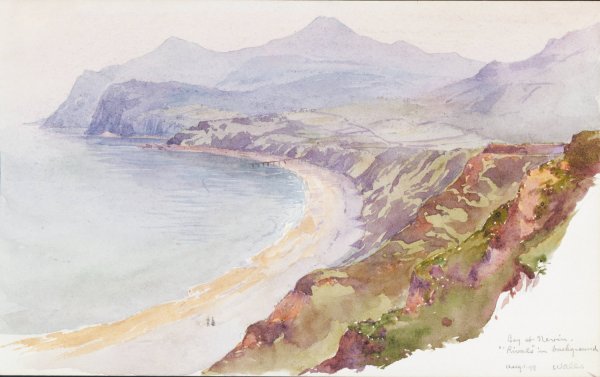 Bay at Nevin, Wales  by George Elbert Burr - Hand-Painted Oil Painting Reproduction