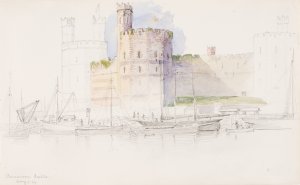 Caernarvon Castle by George Elbert Burr Oil Painting