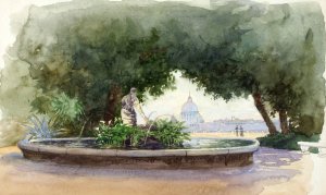 From Pincio, Rome by George Elbert Burr Oil Painting
