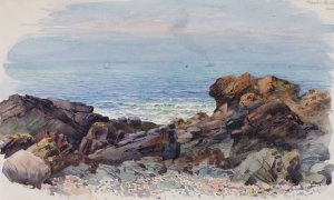 Nevin, North Wales by George Elbert Burr Oil Painting