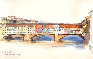 Ponte Vecchio, Florence by George Elbert Burr Oil Painting