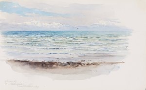 Shore at Pwllheli, N. Wales by George Elbert Burr Oil Painting