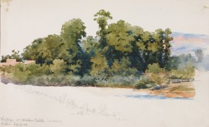 The Wye at Wilton Castle by George Elbert Burr Oil Painting