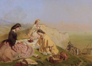 Picnic On The Cliffs by George Elgar Hicks Oil Painting