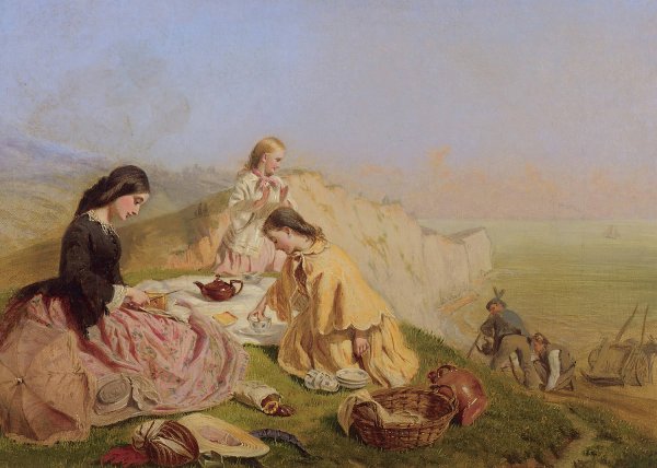 Main Product Photo of Picnic On The Cliffs Painting by George Elgar Hicks