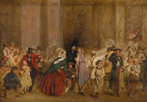 Sketch For The General Post Office, One Minute To Six by George Elgar Hicks Oil Painting