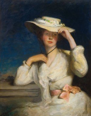 Symphony In Pink And White by George Elgar Hicks Oil Painting