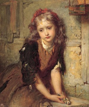 The dead goldfinch by George Elgar Hicks Oil Painting