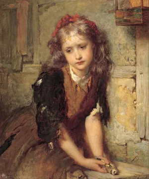 The dead goldfinch Oil painting by George Elgar Hicks