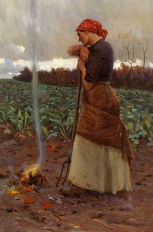 The Harvest is Past - the Summer is Ended Oil painting by George Faulkner Wetherbee