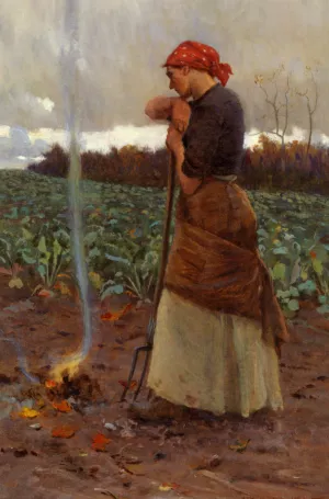 The Harvest is Past - the Summer is Ended by George Faulkner Wetherbee Oil Painting