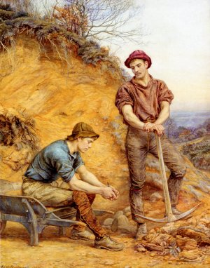 The Quarry Workers Oil painting by George Faulkner Wetherbee