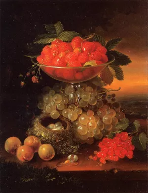 Still Life with Fruit ad Nest of Eggs by George Forster - Oil Painting Reproduction