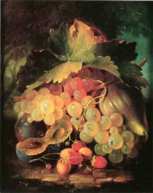 Still Life with Strawberries by George Forster - Oil Painting Reproduction