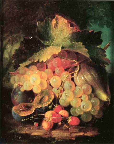 Main Product Photo of Still Life with Strawberries Painting by George Forster