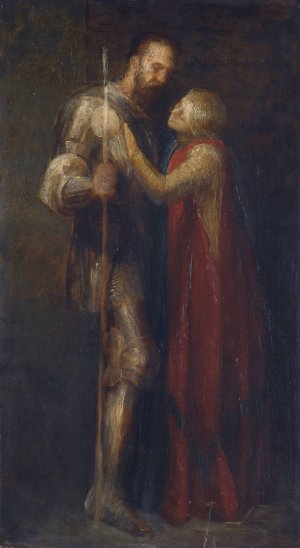 Knight And Maiden by George Frederic Watts Oil Painting