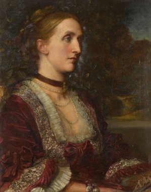 Portrait Of Mrs Agnes Jane Moore by George Frederic Watts Oil Painting