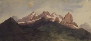 Alpine Landscape Oil painting by George Frederick Watts