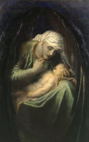 Death Crowning Innocence by George Frederick Watts Oil Painting