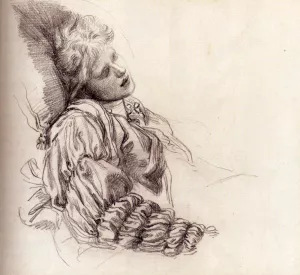 Ellen Terry Asleep by George Frederick Watts Oil Painting