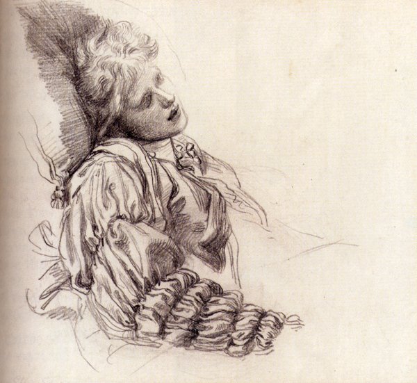 Ellen Terry Asleep by George Frederick Watts - Hand-Painted Oil Painting Reproduction