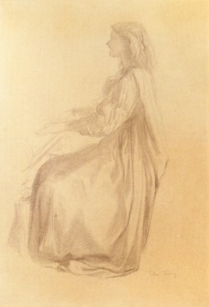 Ellen Terry At The Piano by George Frederick Watts Oil Painting
