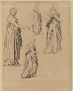Four Studies of a Draped Female Figure