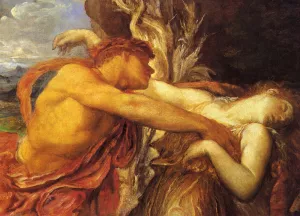 Orpheus and Eurydice Detail Oil painting by George Frederick Watts
