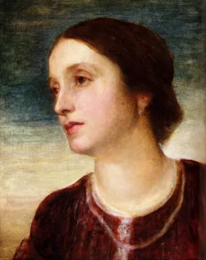 Portrait of the Countess Somers Oil painting by George Frederick Watts