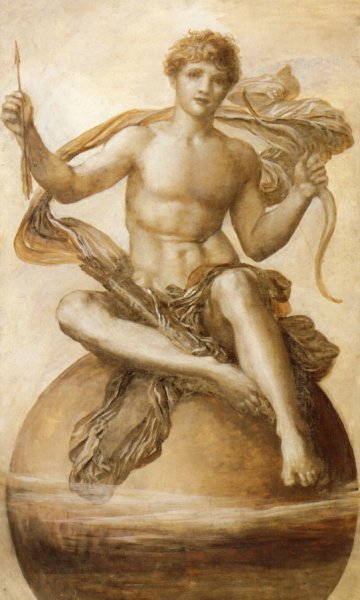 Main Product Photo of Study of 'Idle Child of Fancy' Painting by George Frederick Watts