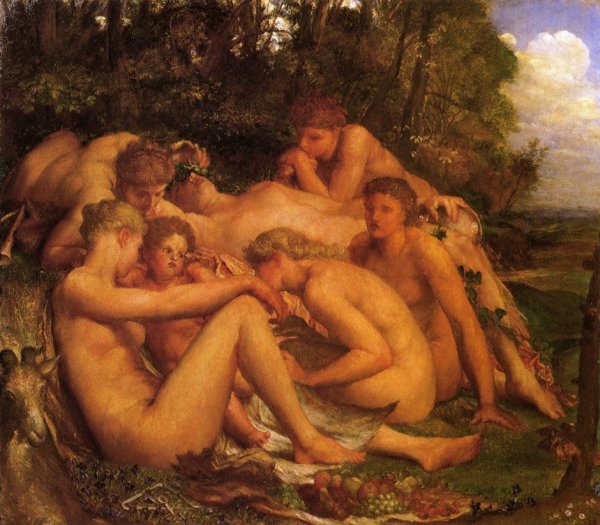 Main Product Photo of The Infancy of Zeus Painting by George Frederick Watts