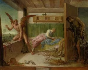 When Poverty Comes in at the Door Love Flies Out the Window by George Frederick Watts - Oil Painting Reproduction