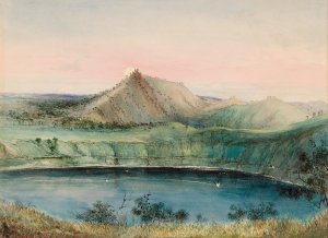 Blue Lake, Mount Gambier by George French Angas Oil Painting