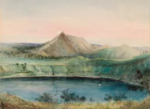 Blue Lake, Mount Gambier by George French Angas Oil Painting