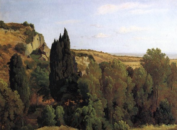 Landscape Near Ariccia by George Friedrich August Lucas - Hand-Painted Oil Painting Reproduction