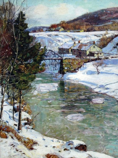 Icy Winter by George Gardner Symons - Hand-Painted Oil Painting Reproduction
