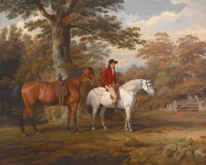Hunter and Huntsman by George Garrard Oil Painting