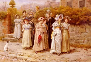 Miss Pinkertons Academy painting by George Goodwin Kilburne