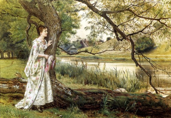 Main Product Photo of On The River Bank Painting by George Goodwin Kilburne