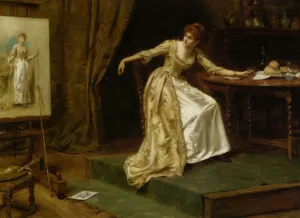 The Artists Model Oil painting by George Goodwin Kilburne
