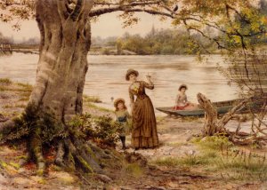 The Black Bird by George Goodwin Kilburne Oil Painting