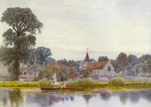 An Evening on the River by George Gordon Fraser - Oil Painting Reproduction