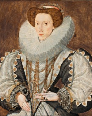 Portrait of a lady by George Gower Oil Painting