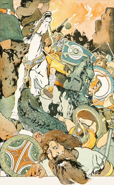 Main Product Photo of Then the awful fight began  Painting by George Hand Wright