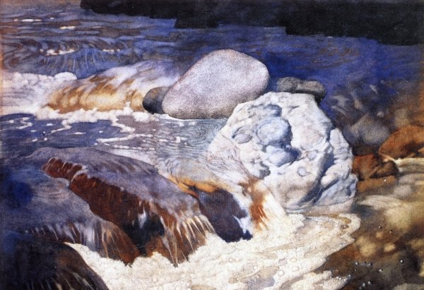 Brook in Vermont by George Hawley Hallowell - Hand-Painted Oil Painting Reproduction