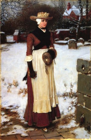 Puritan Maiden by George Hawley Hallowell Oil Painting
